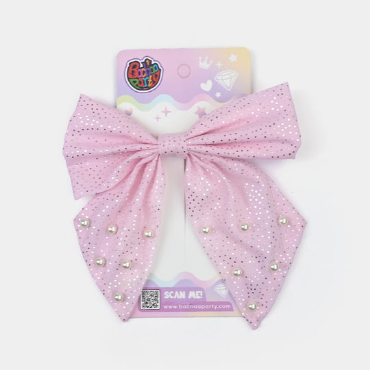 Cute Fabric Bow Hair Pin with Metal Clip