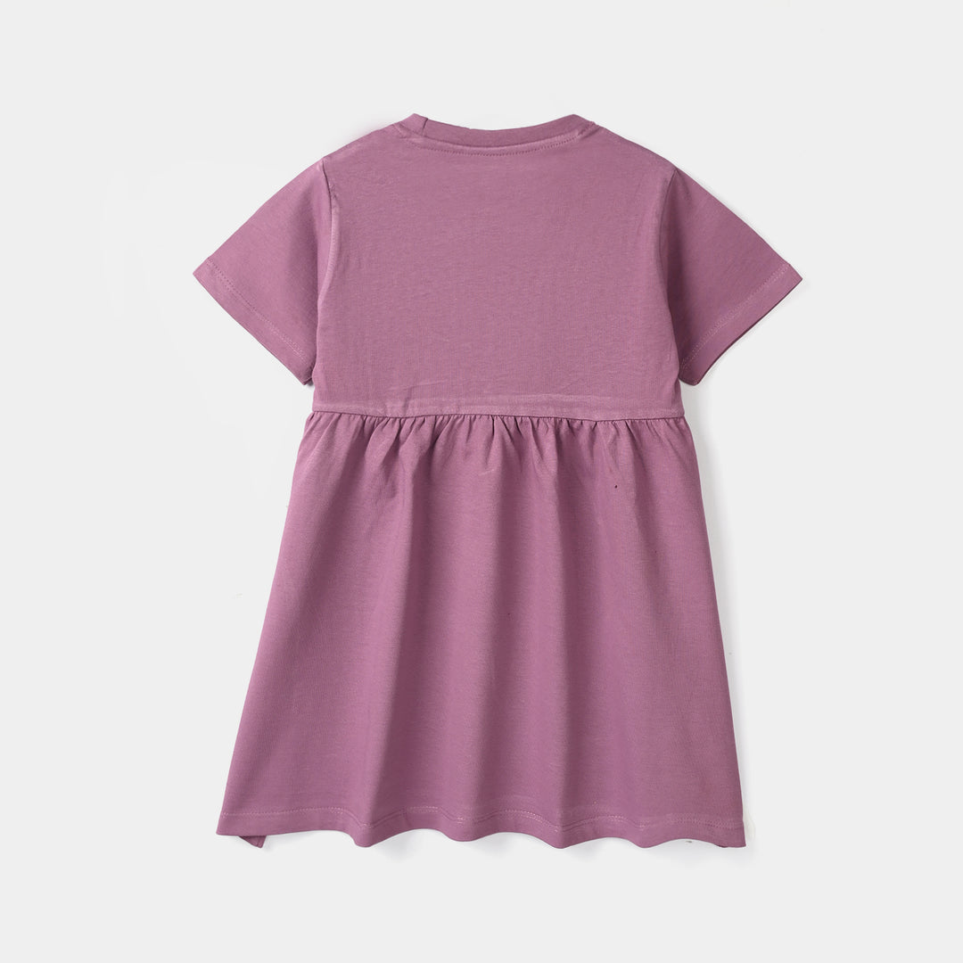 Girls Jersey/Terry Knitted Frock (Be Bold) - Purple