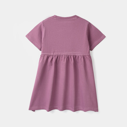 Girls Jersey/Terry Knitted Frock (Be Bold) - Purple