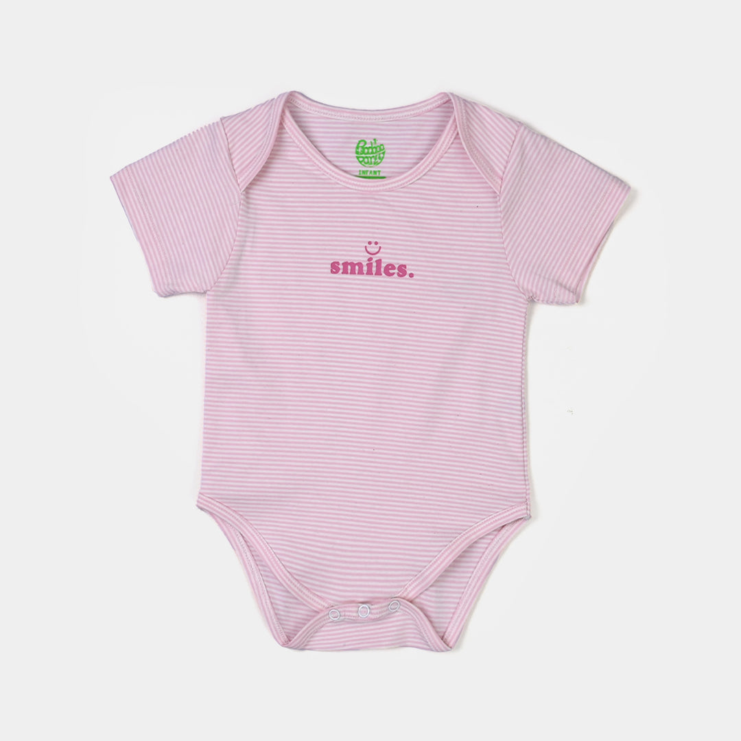 Infant Unisex Basic Romper - Pink Yarn Dyed