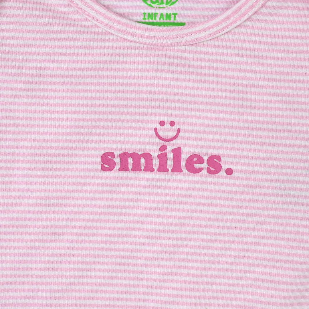 Infant Unisex Basic Romper - Pink Yarn Dyed