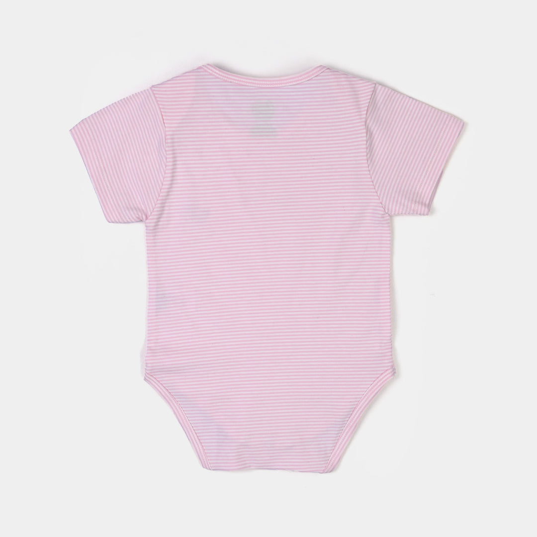 Infant Unisex Basic Romper - Pink Yarn Dyed