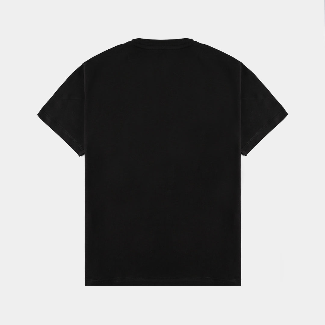 Boys Lycra Jersey Basic T-Shirt – Jet Black