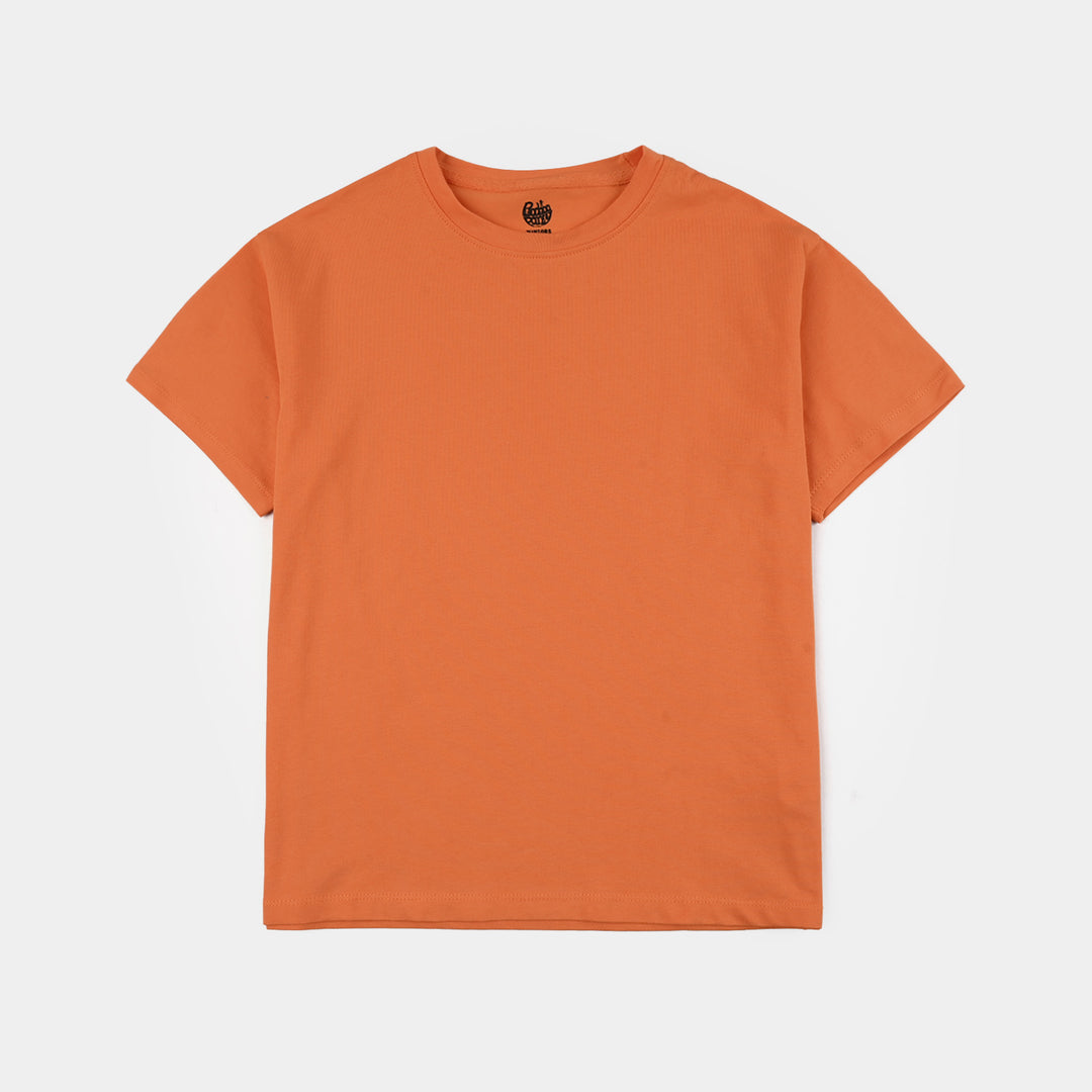 Boys Lycra Jersey Basic T-Shirt - Orange