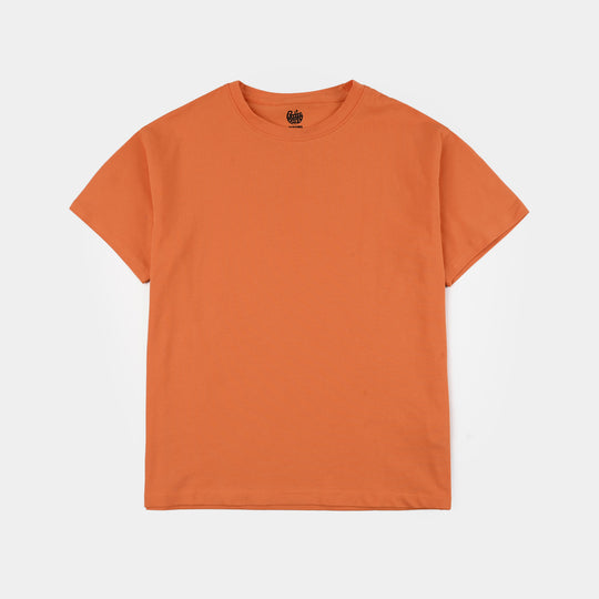 Boys Lycra Jersey Basic T-Shirt - Orange
