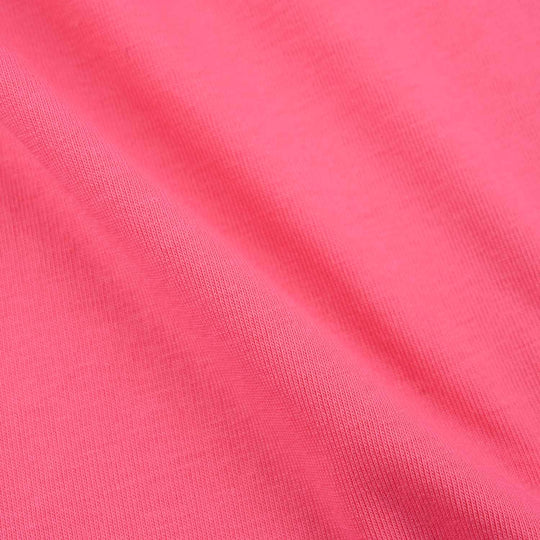 Girl's  Lycra Jersey Basic T-Shirt - Hot Pink