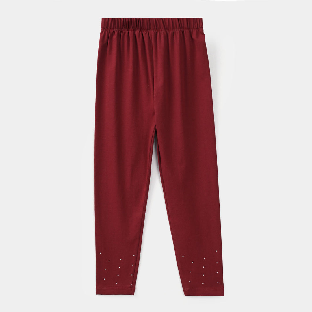 Girls Lycra Jersey Tights – Maroon