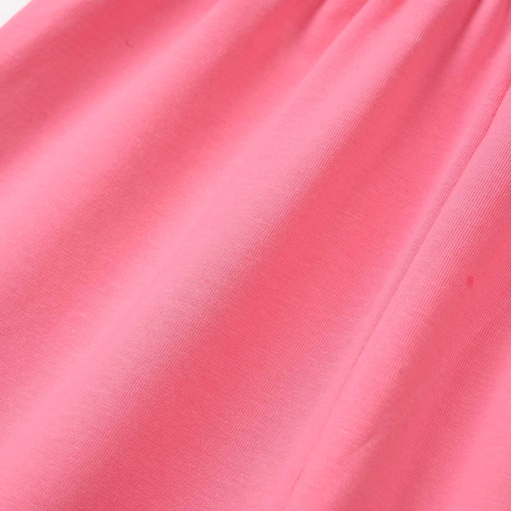 Girls Lycra Jersey Tights (Pink Silver Heart) – Pink