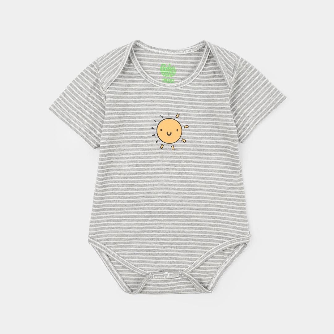 Infant Unisex Yarn Dyed Romper (Unisex) - Grey