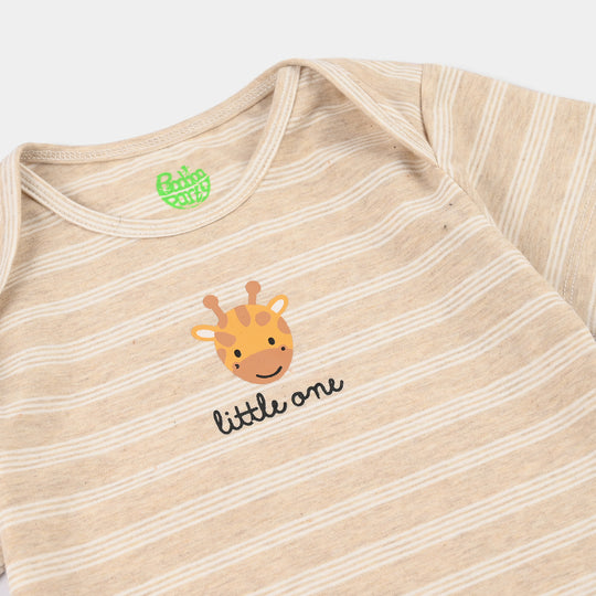 Infant Unisex Yarn Dyed Romper Little One – Brown