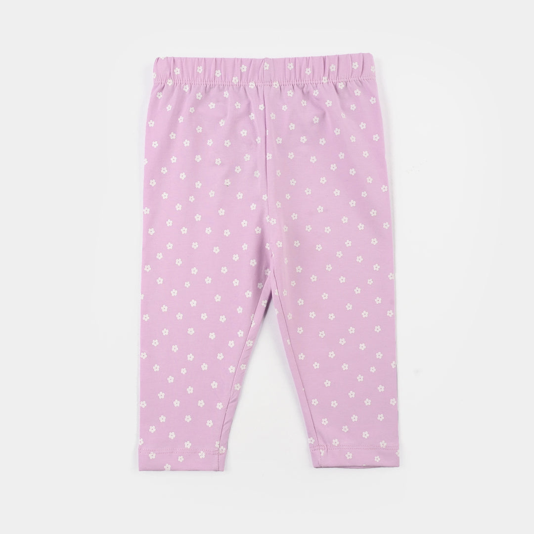 Infant Girls Lycra Jersey Printed Tights - Purple