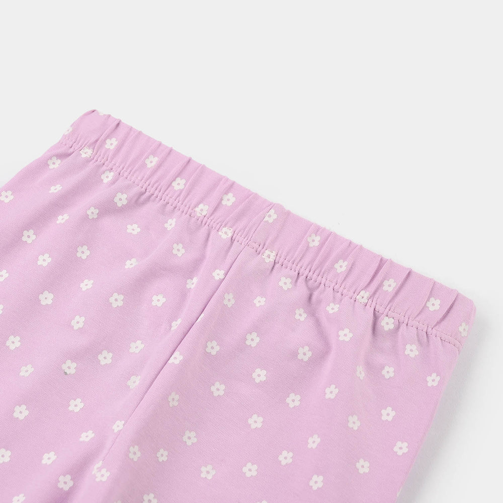 Infant Girls Lycra Jersey Printed Tights - Purple