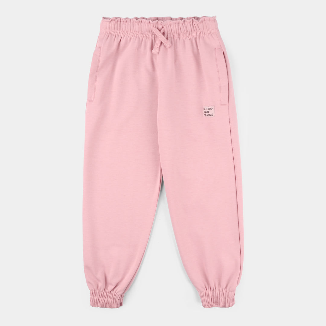 Girls Lycra Jersey Pajama (Let’s Do) - Pink