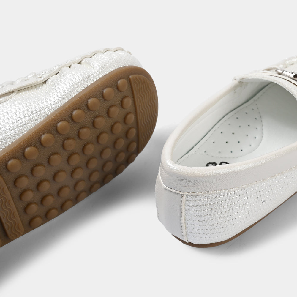 Girls Loafer H502-GR2-SILVER