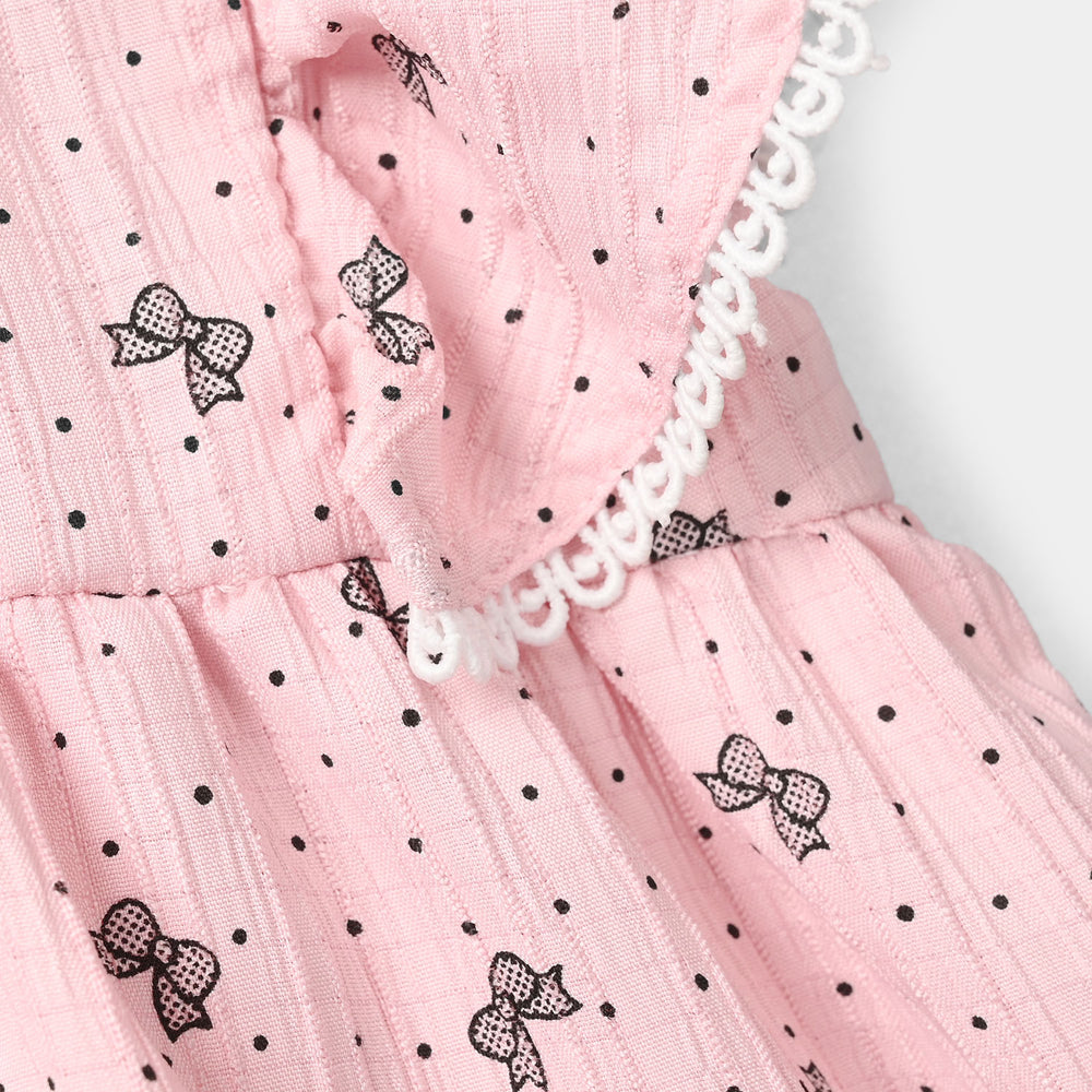 Girls Poly Crinkle Casual Top - Pink
