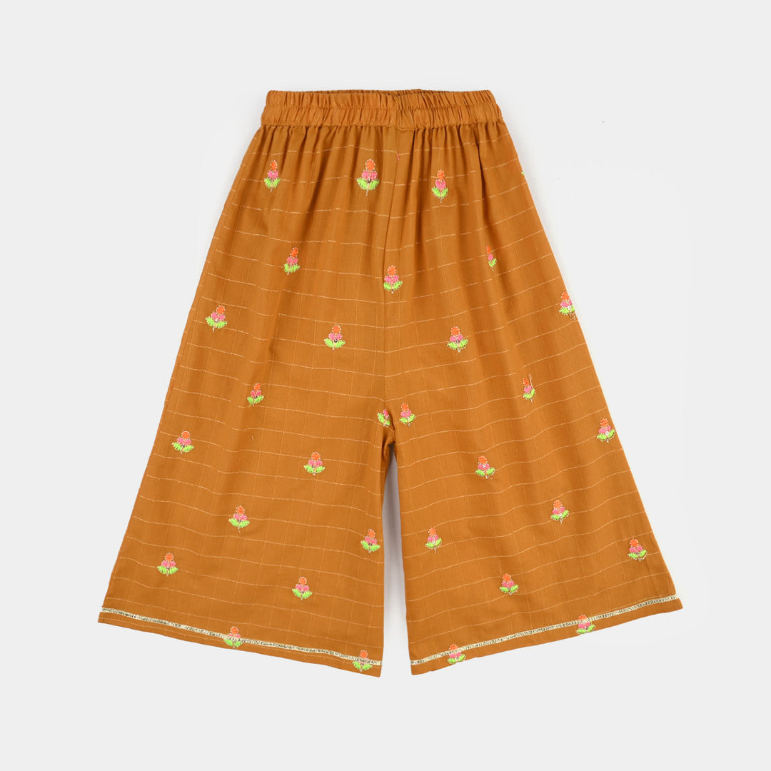 Infant Girls Embroidered Dobby 2Pcs - Mustard