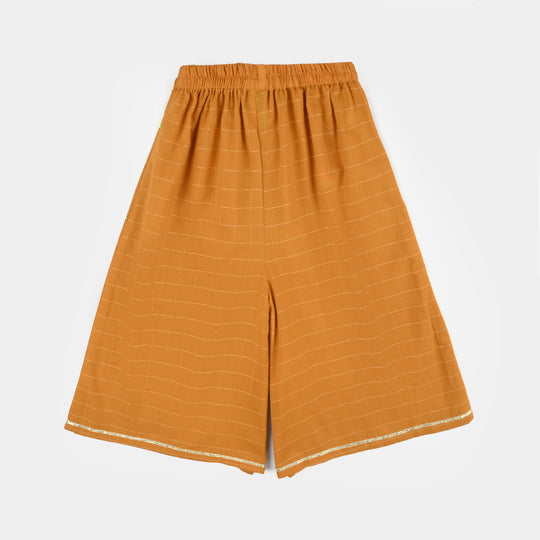 Infant Girls Embroidered Dobby 2Pcs - Mustard