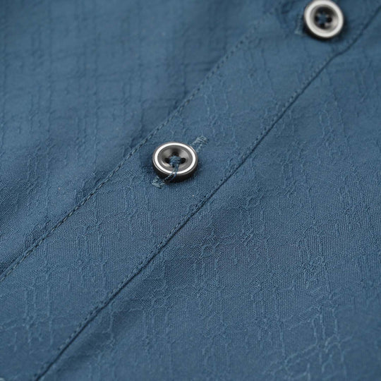 Infant Boys Poly Viscose Basic Kurta (Jacquard) - Teal Green