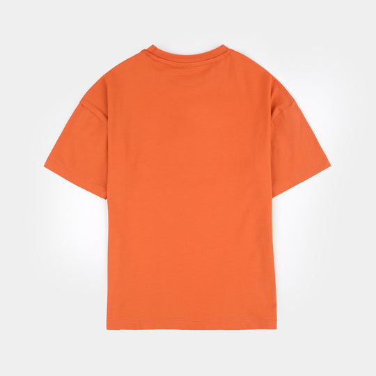 Boys Lycra Jersey T-Shirt (Slow Living) - Orange