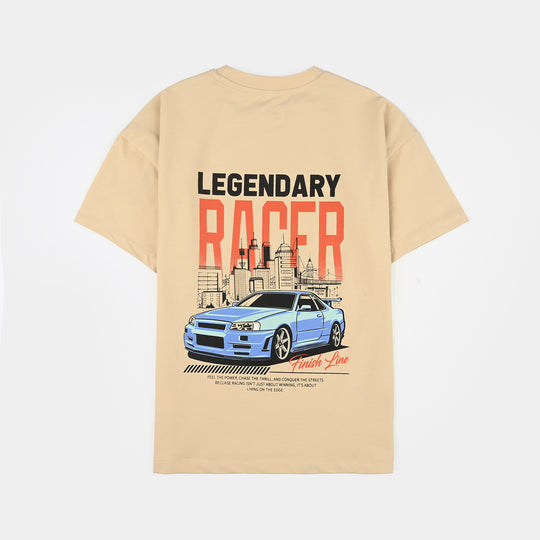 Boys Lycra Jersey T-Shirt (Legendary Racer) - Beige