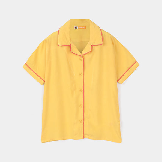 Girls Viscose Night Suit - Yellow