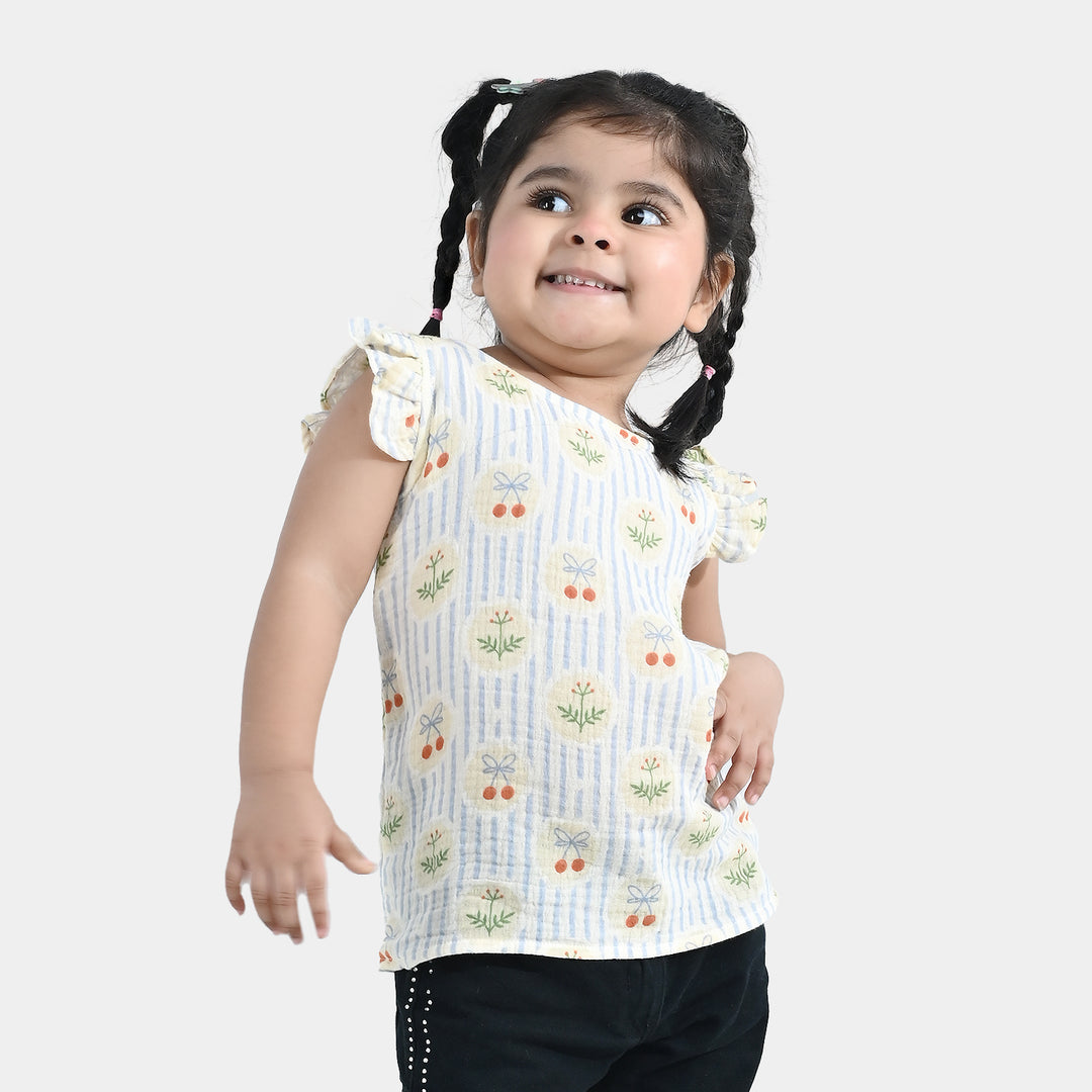 Infant Girls Cotton Top (Ruffle) - Multi
