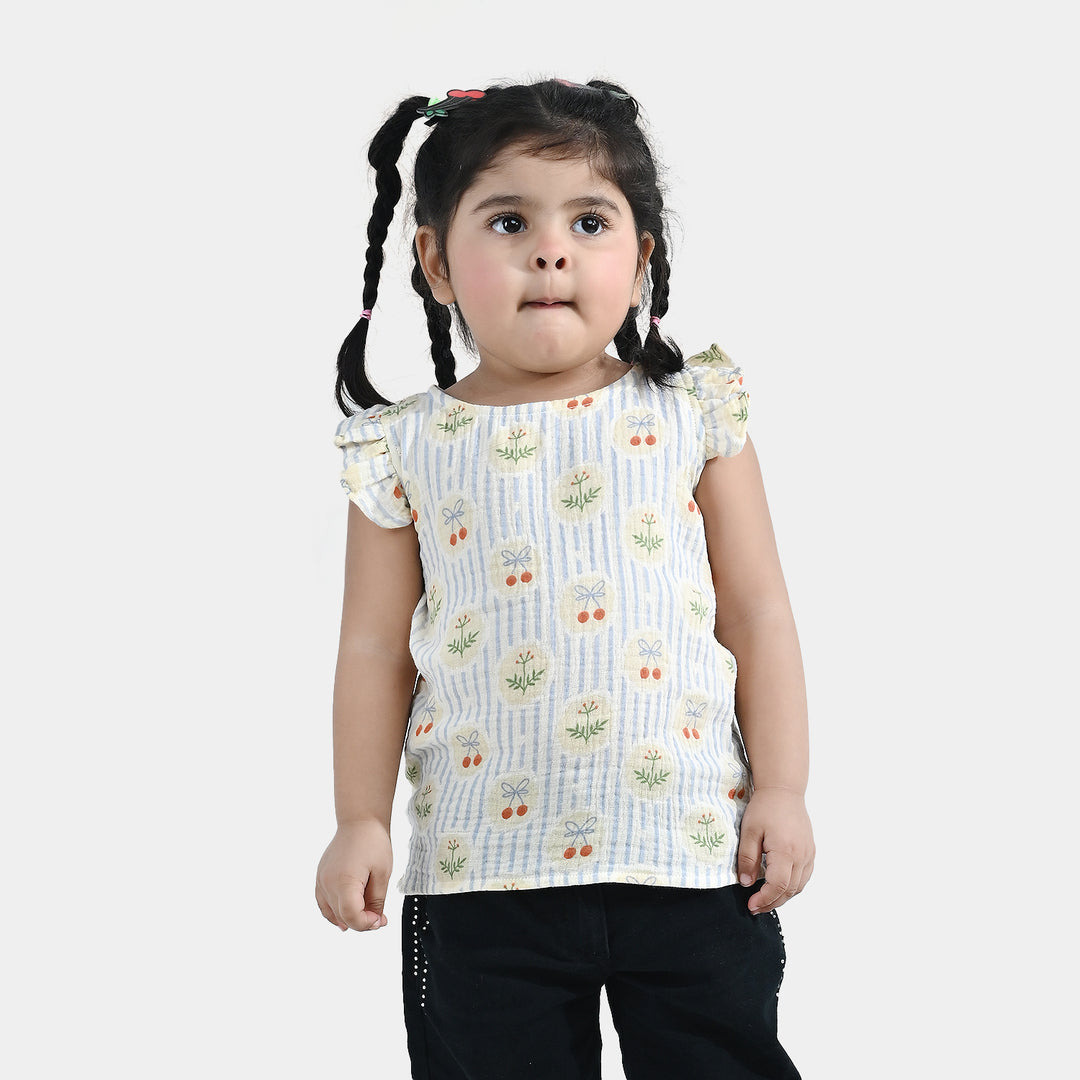 Infant Girls Cotton Top (Ruffle) - Multi