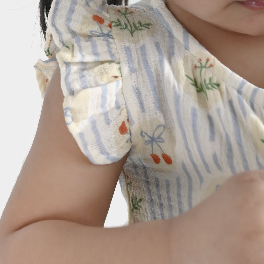 Infant Girls Cotton Top (Ruffle) - Multi