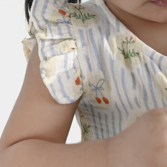 Infant Girls Cotton Top (Ruffle) - Multi