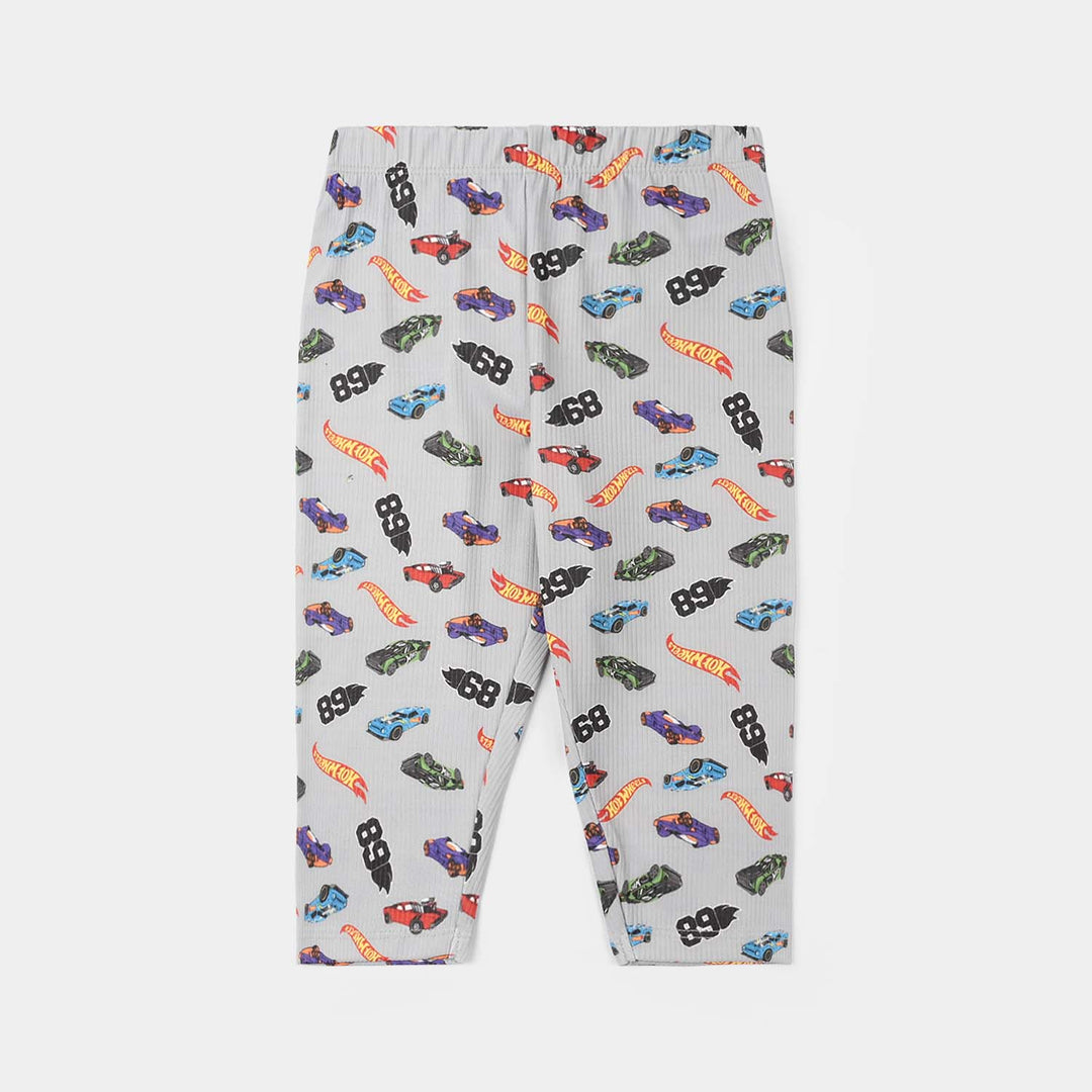 Infant Boys Jersey/Terry Night Suit (Hot Wheels) - Grey