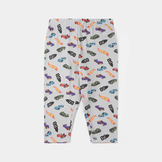 Infant Boys Jersey/Terry Night Suit (Hot Wheels) - Grey