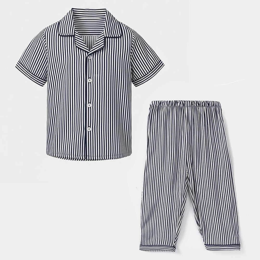 Infant Boys Viscose Nightwear Navy Stripes – Navy/White