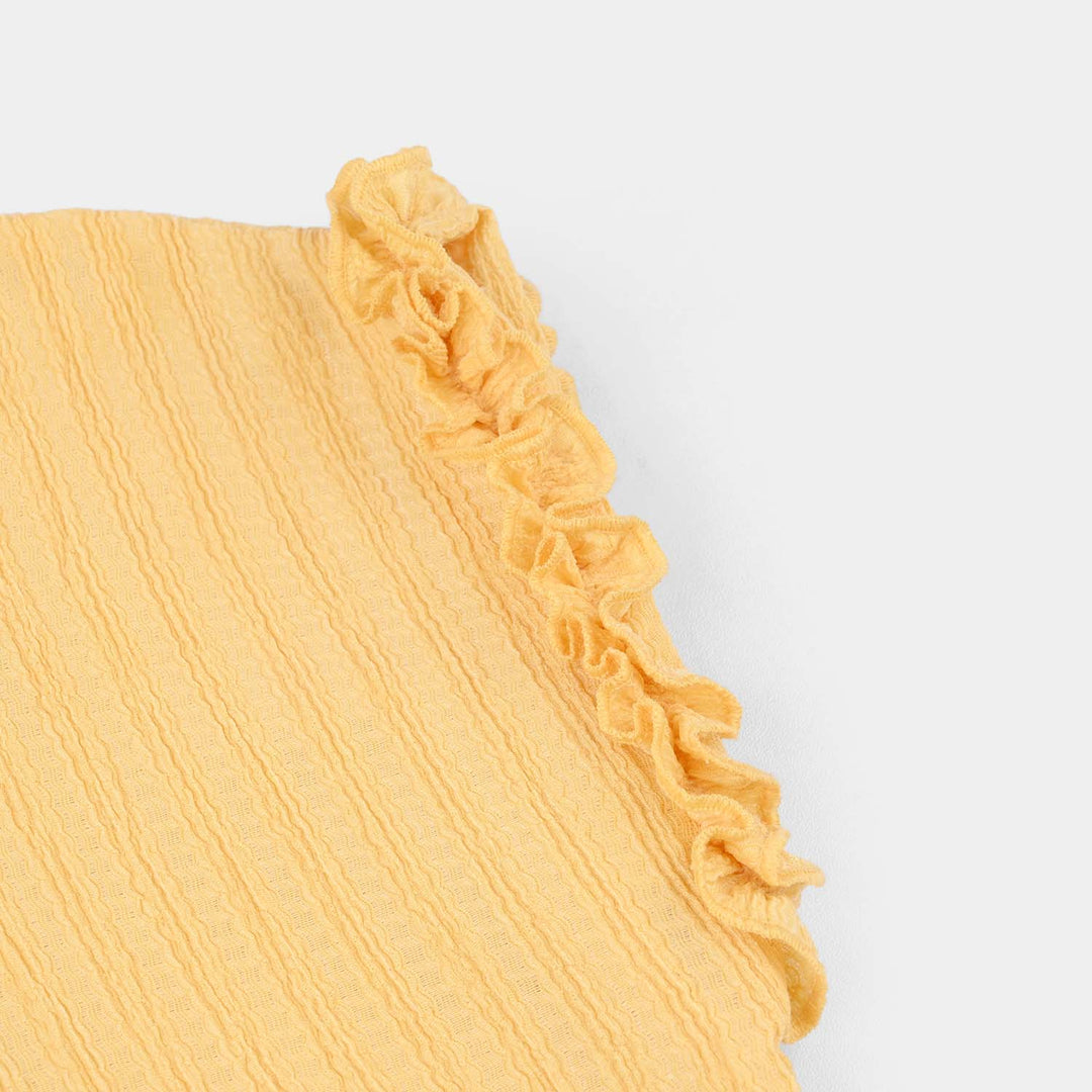 Girls Knitted jacquard T-Shirt (Knot) - Yellow
