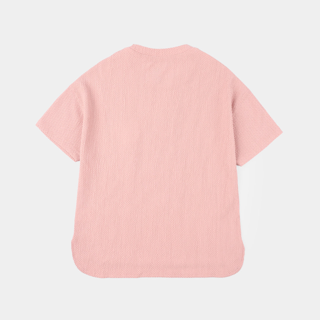 Girls Yarn Dyed T-Shirt (You Got This) – Pink
