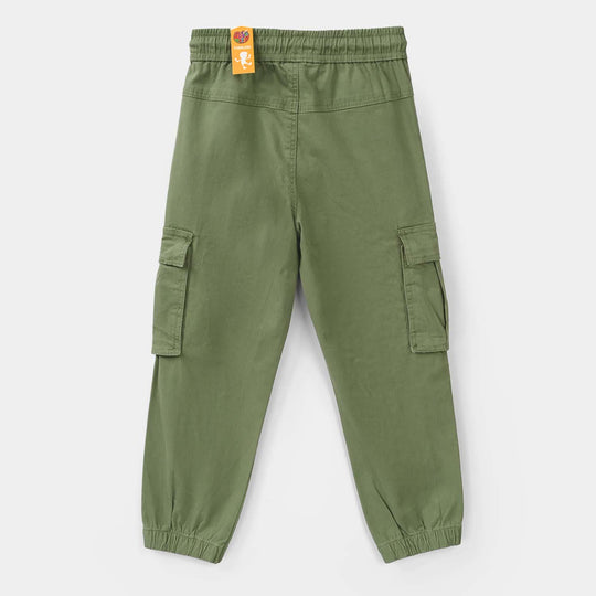 Boys Cotton Twill Pant (Enjoy It)- Green