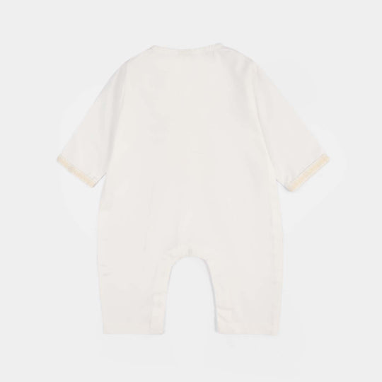 Infant Boys Poly Viscose Woven Romper (Kandoora) – Off-White