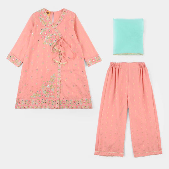 Teens Girls Jacquard 3-Piece Set (Sundas) - Peach