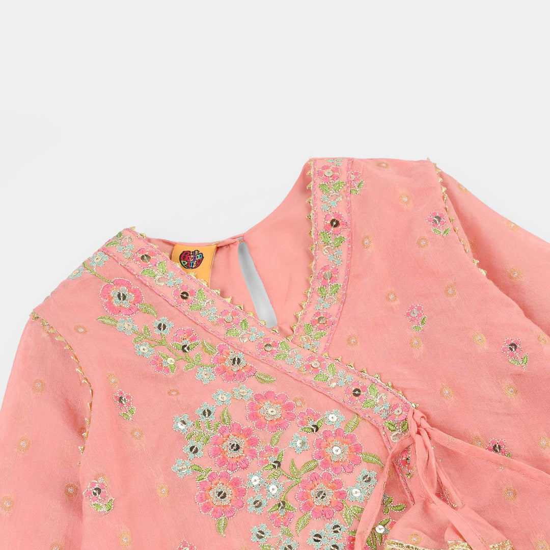 Teens Girls Jacquard 3-Piece Set (Sundas) - Peach