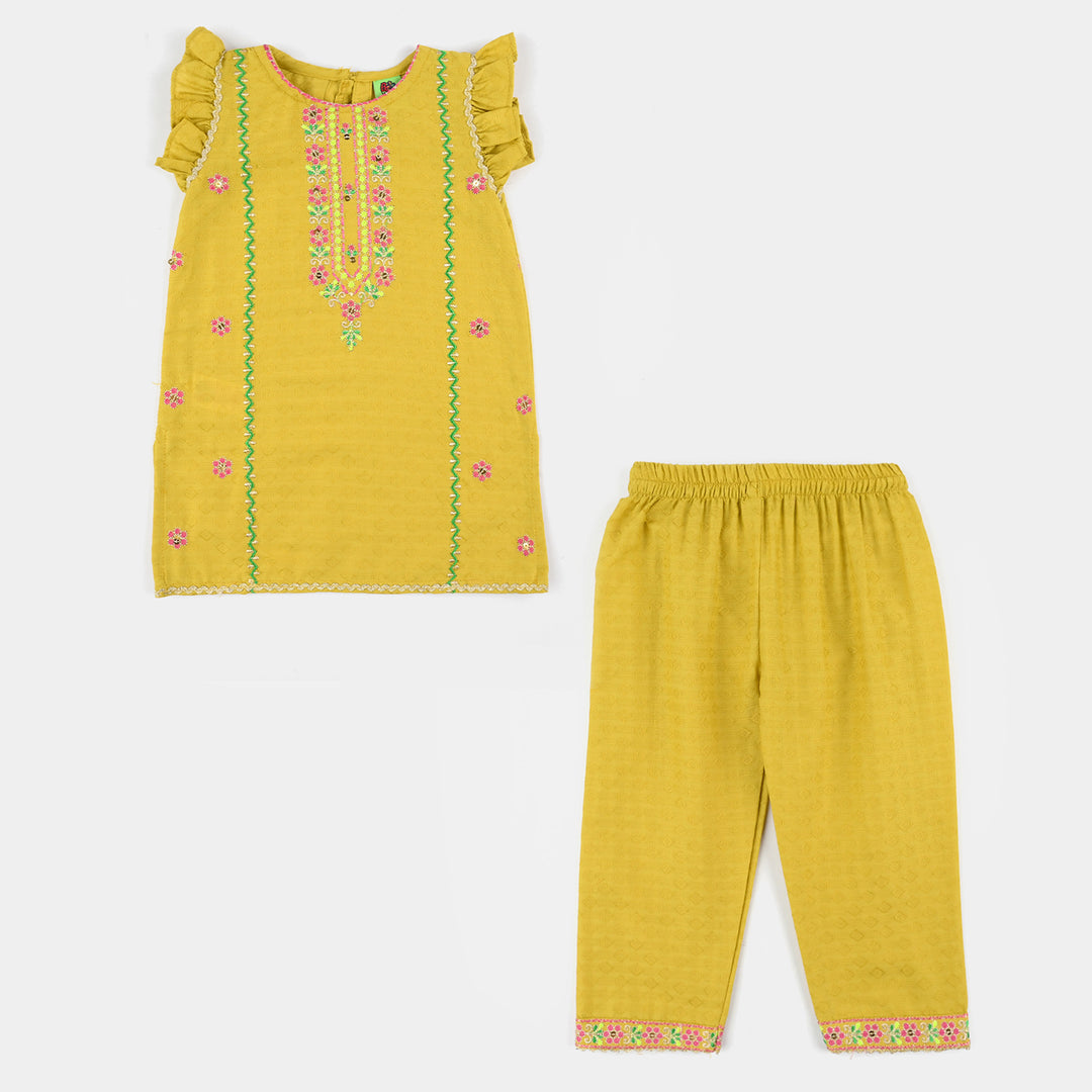 Infant Girls Jacquard 2Pcs - Olive