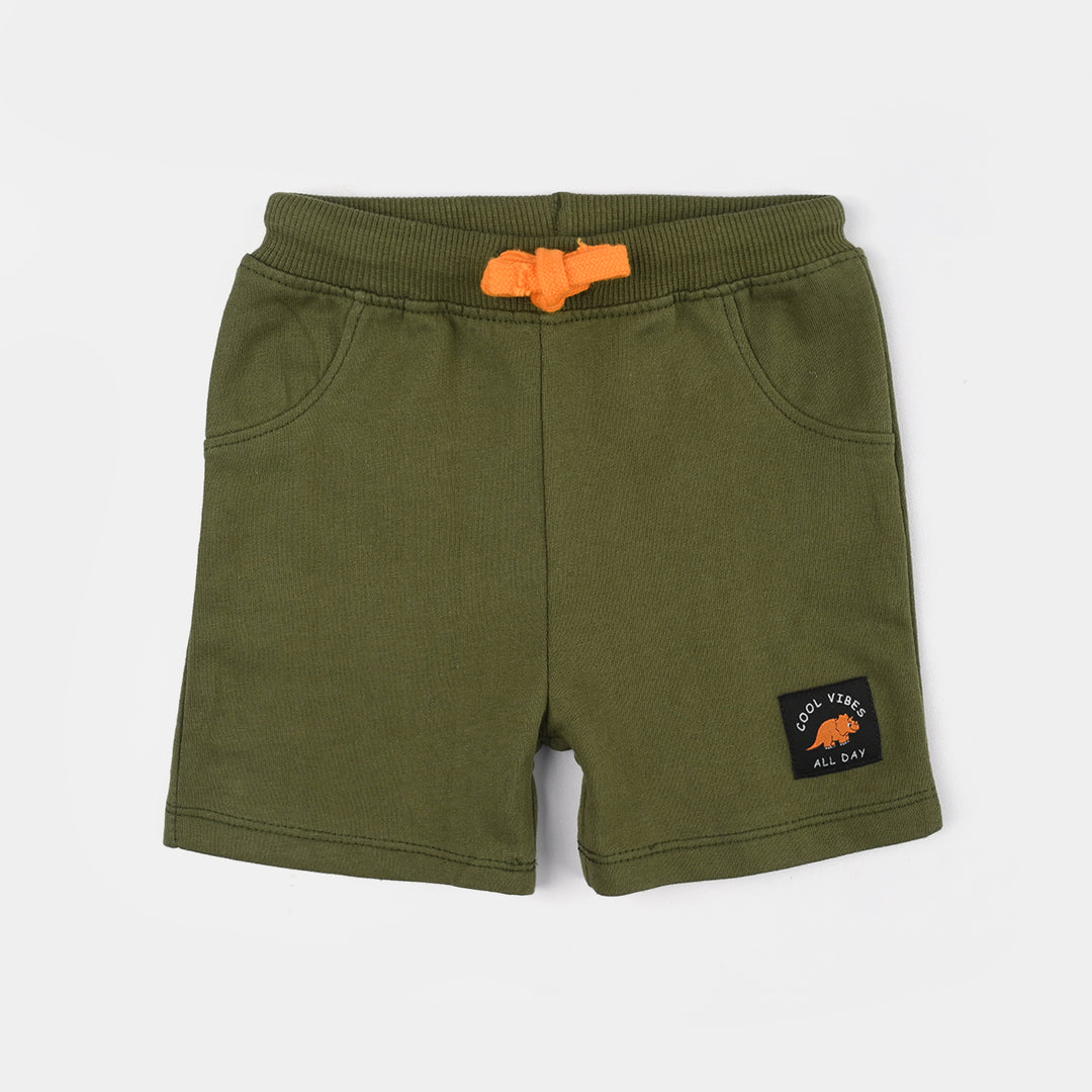 Infant Boys Jersey/Terry Shorts (Cool Vibes) - Olive Green