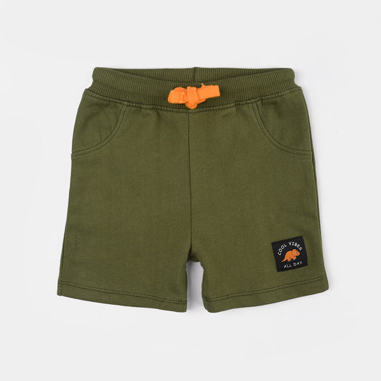 Infant Boys Jersey/Terry Shorts (Cool Vibes) - Olive Green