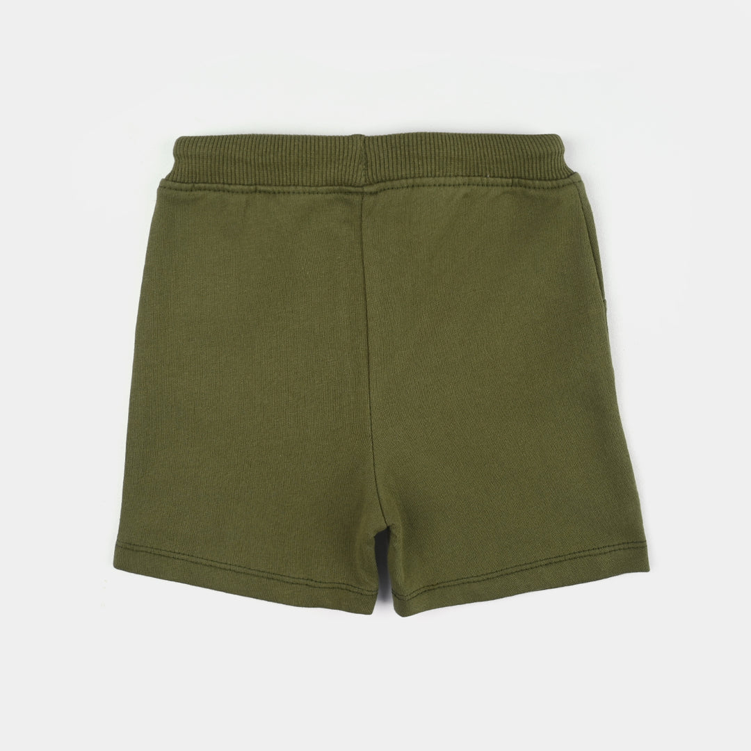 Infant Boys Jersey/Terry Shorts (Cool Vibes) - Olive Green
