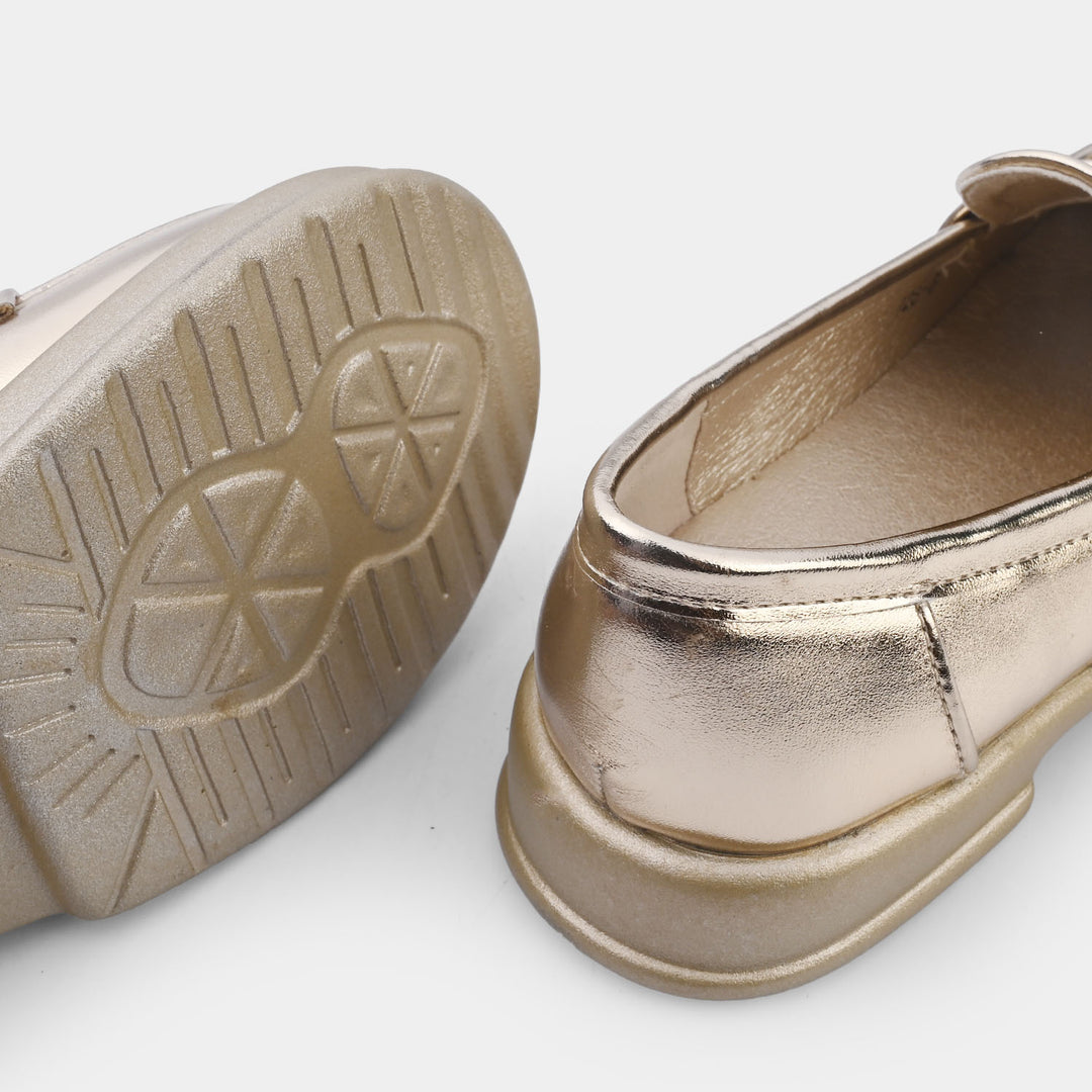 Girls Loafer 128-6-GOLDEN