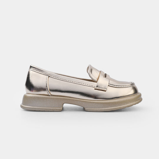 Girls Loafer 128-6-GOLDEN