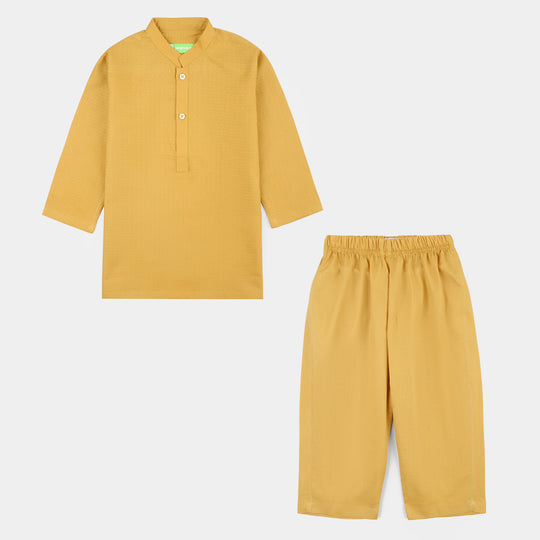 Infant Boys Kurta Pajama (Honey Mustard) - Yellow