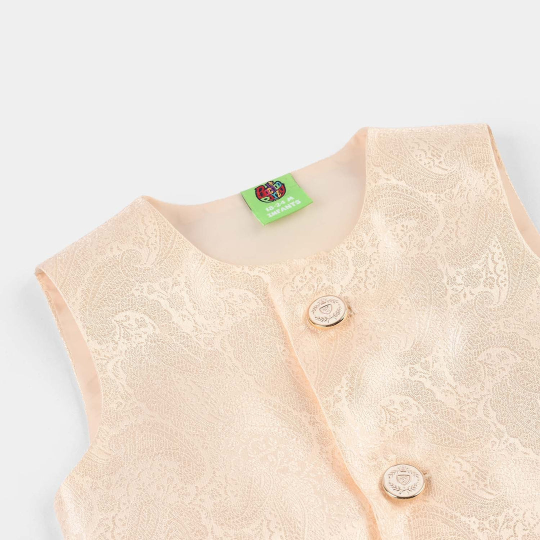 Infant Poly Viscose Boys Waistcoat - Off White