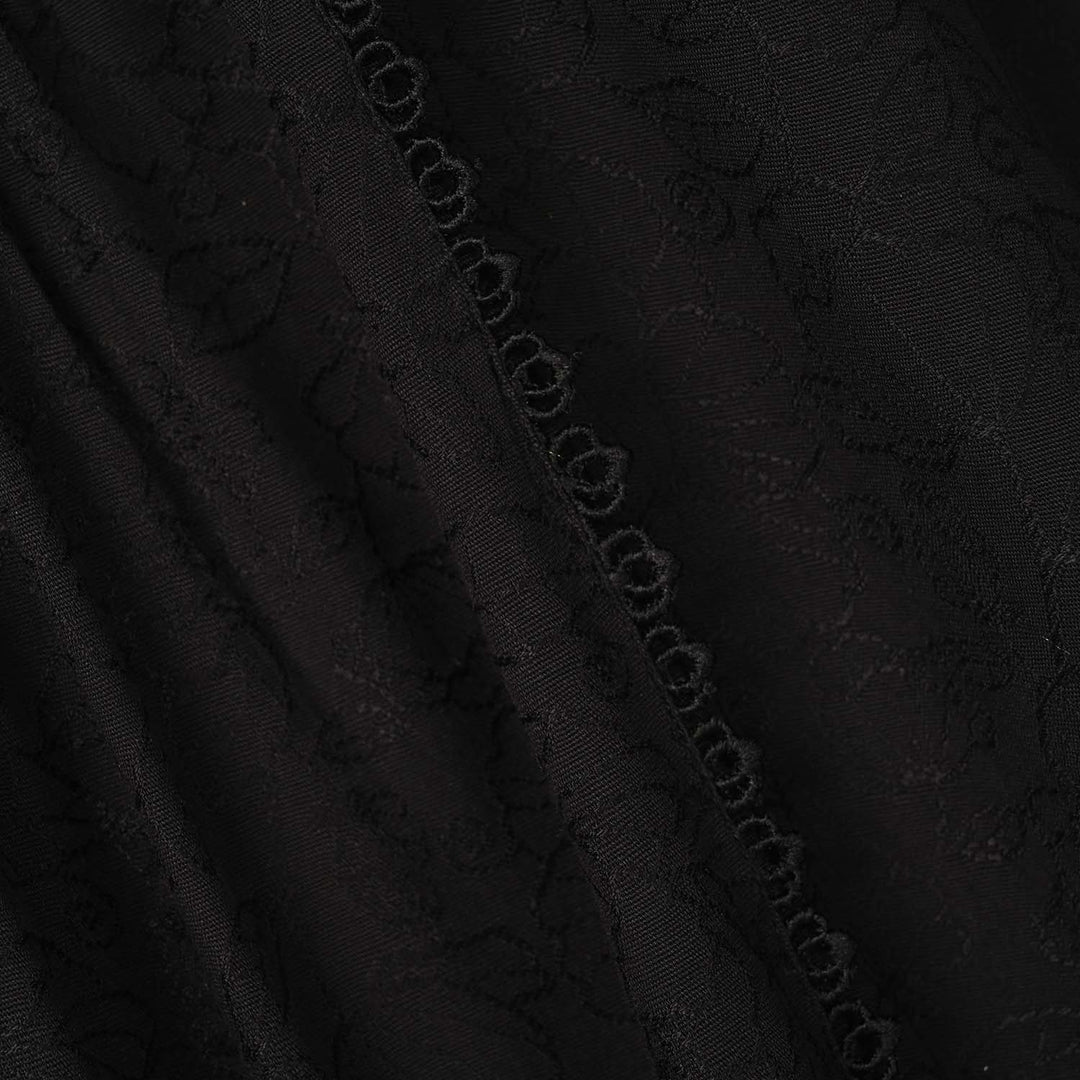 Girls Jacquard Embroidered Kurti (Rango Ki Rani) - Black