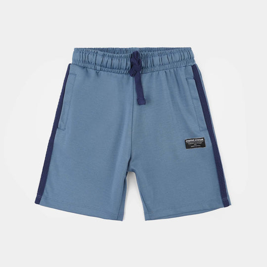 Boys Poly Jersey Shorts (Positive Attitude) - Blue