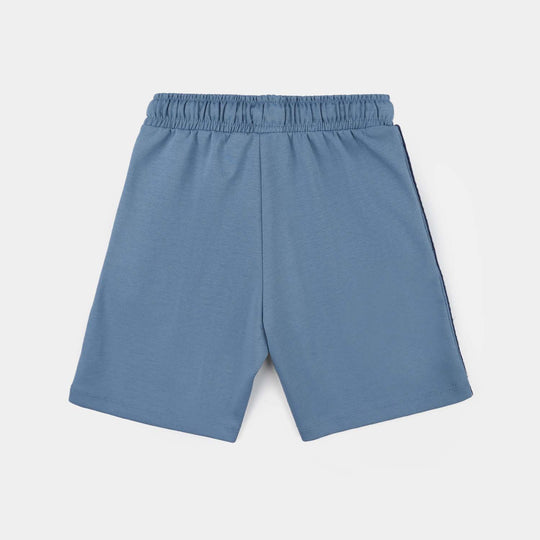 Boys Poly Jersey Shorts (Positive Attitude) - Blue