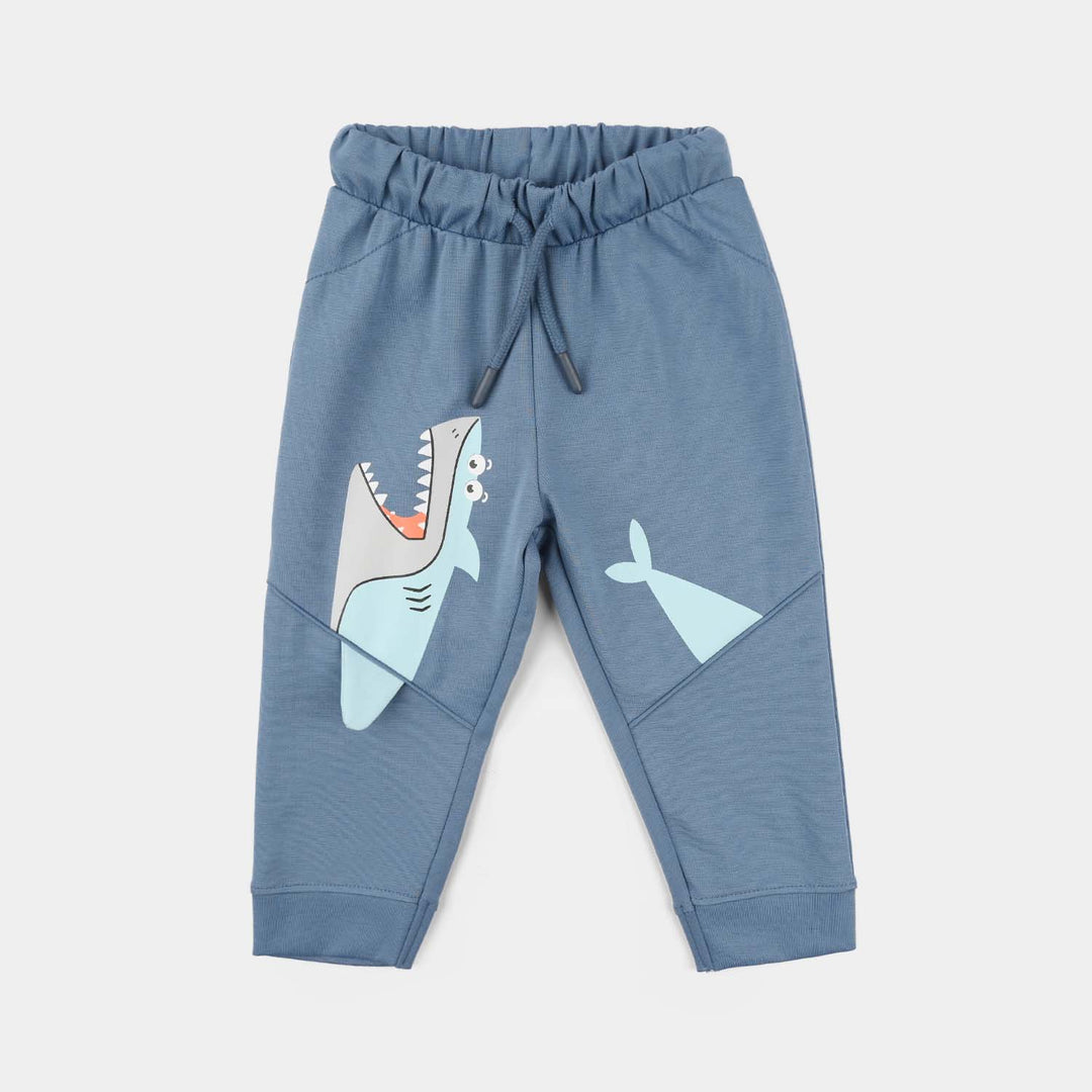 Infant Boys Poly Jersey Sleeping Pajama (Shark) - Blue